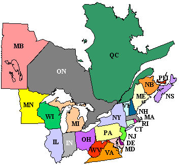 Participating States/Provinces for the Woodcock SGS